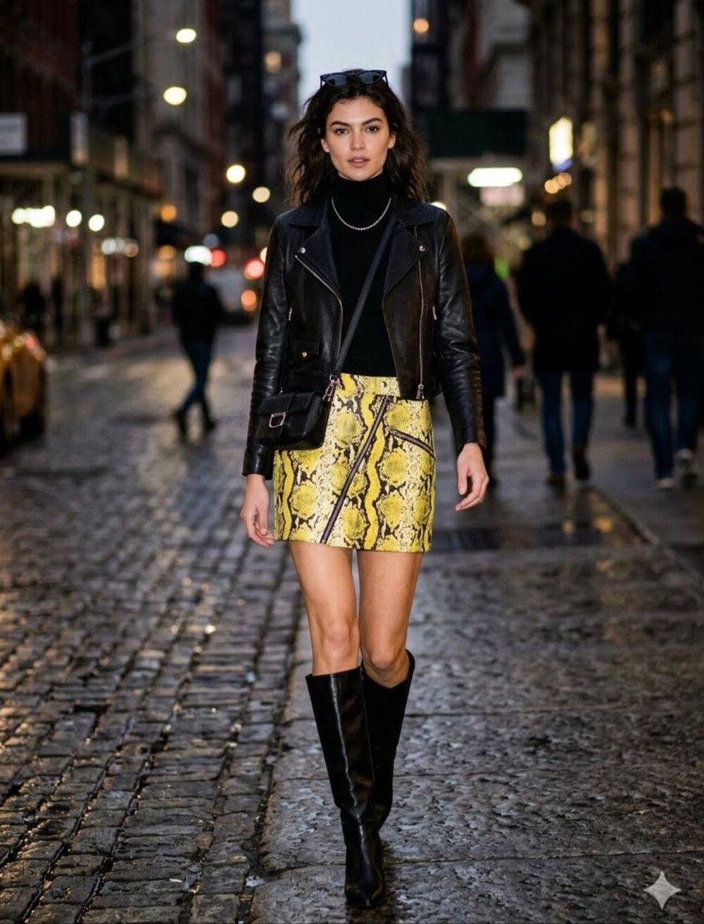 Snakeskin Patterned Skirt